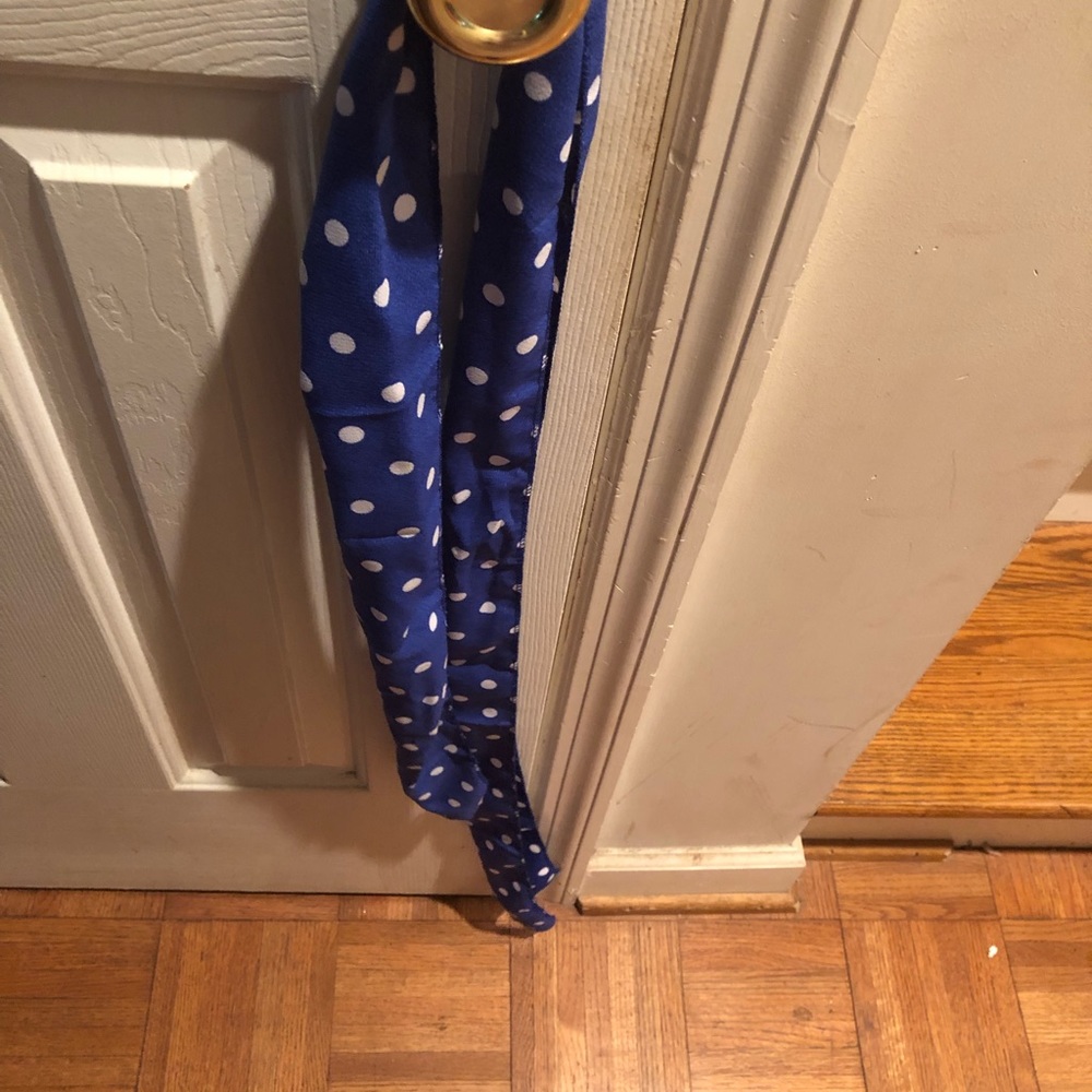 Royal blue polka dot maxi dress